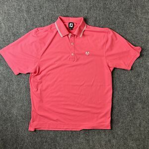 FootJoy FJ Mens Large Pink Golf Polo Shirt Short Sleeve Embroidered Golf Club